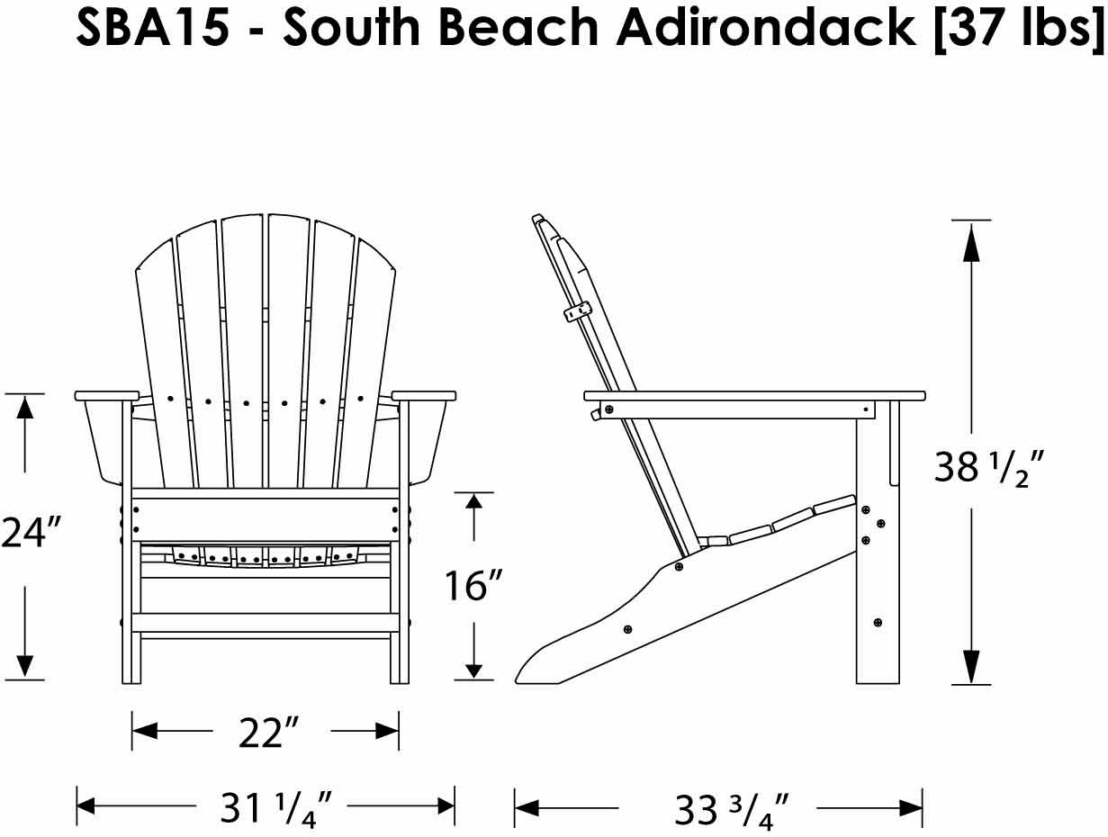 polywood south beach adirondack chair - clarks